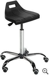 Taboret (hoker) laboratoryjny, podstawa metalowa chromowana